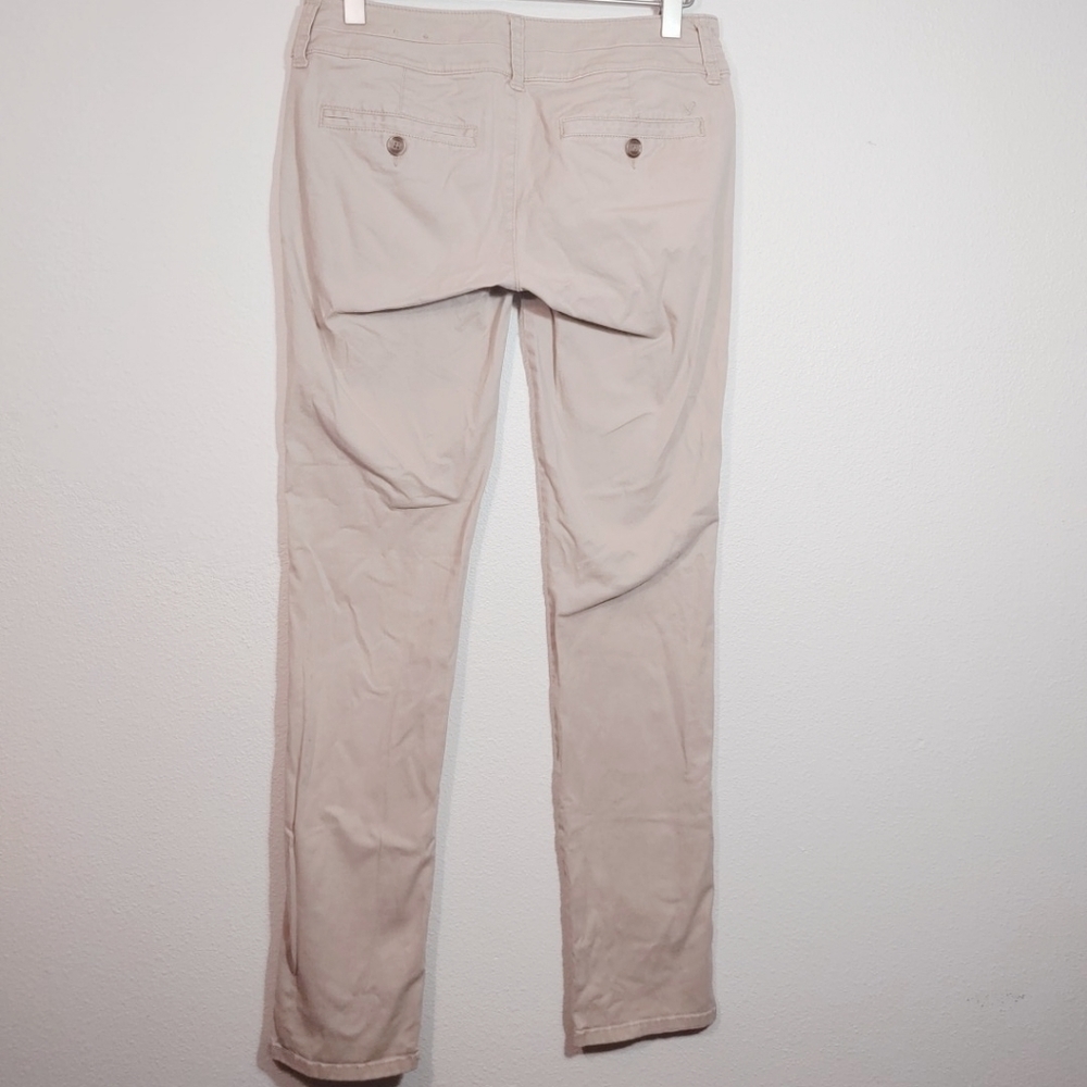 American Eagle Skinny Leg Khaki Pants 00 - Picture 2 of 3